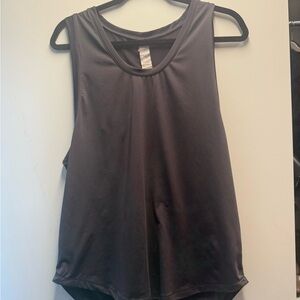 Fabletics Grey Muscle Tee Sleeveless Top